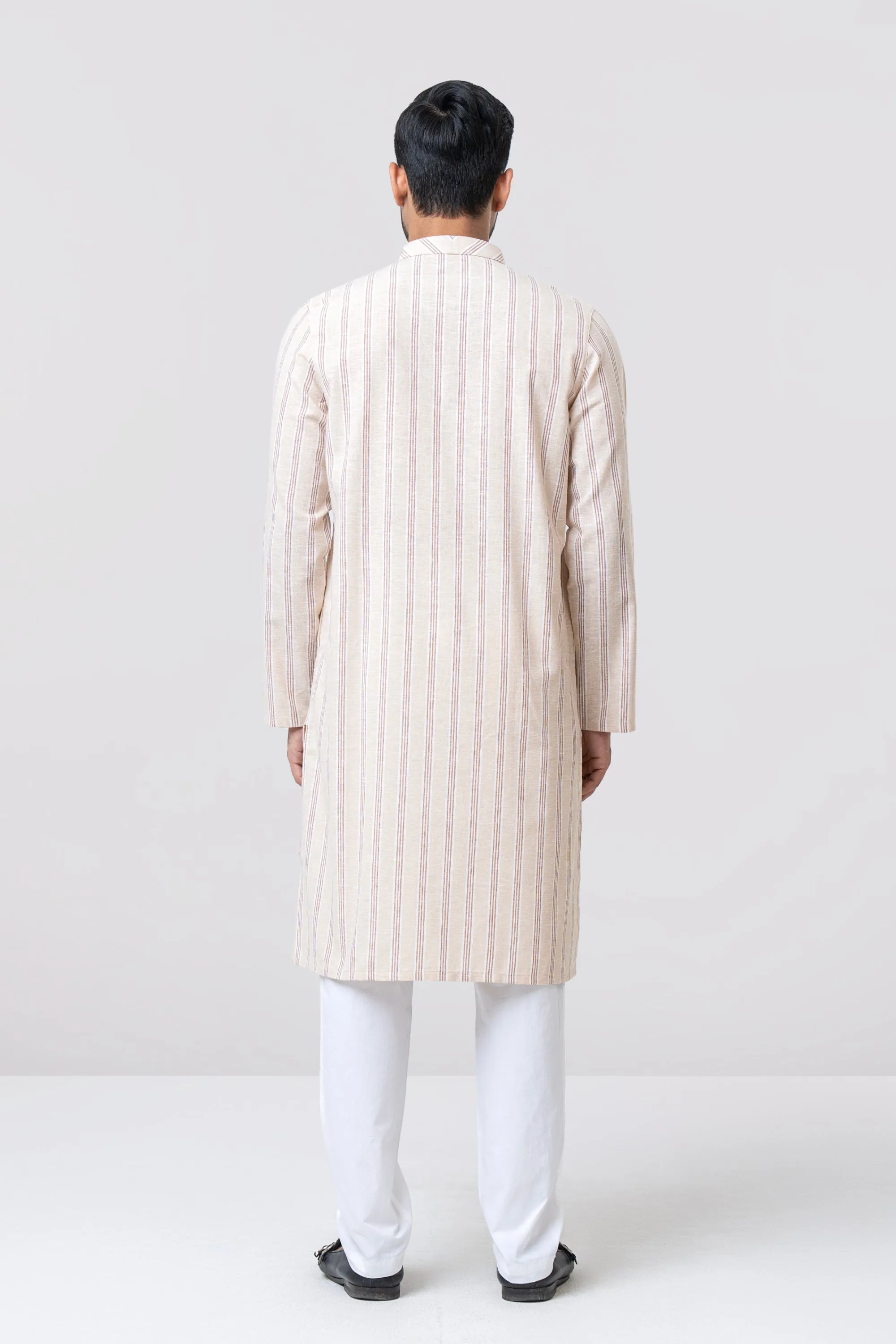 Beige Cotton Kurta view 3