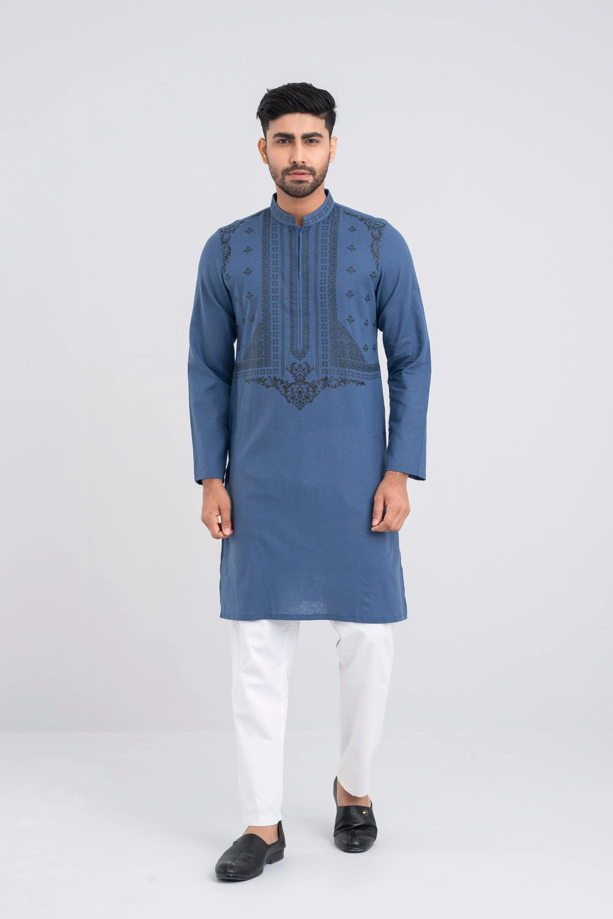 Indigo Cotton Kurta