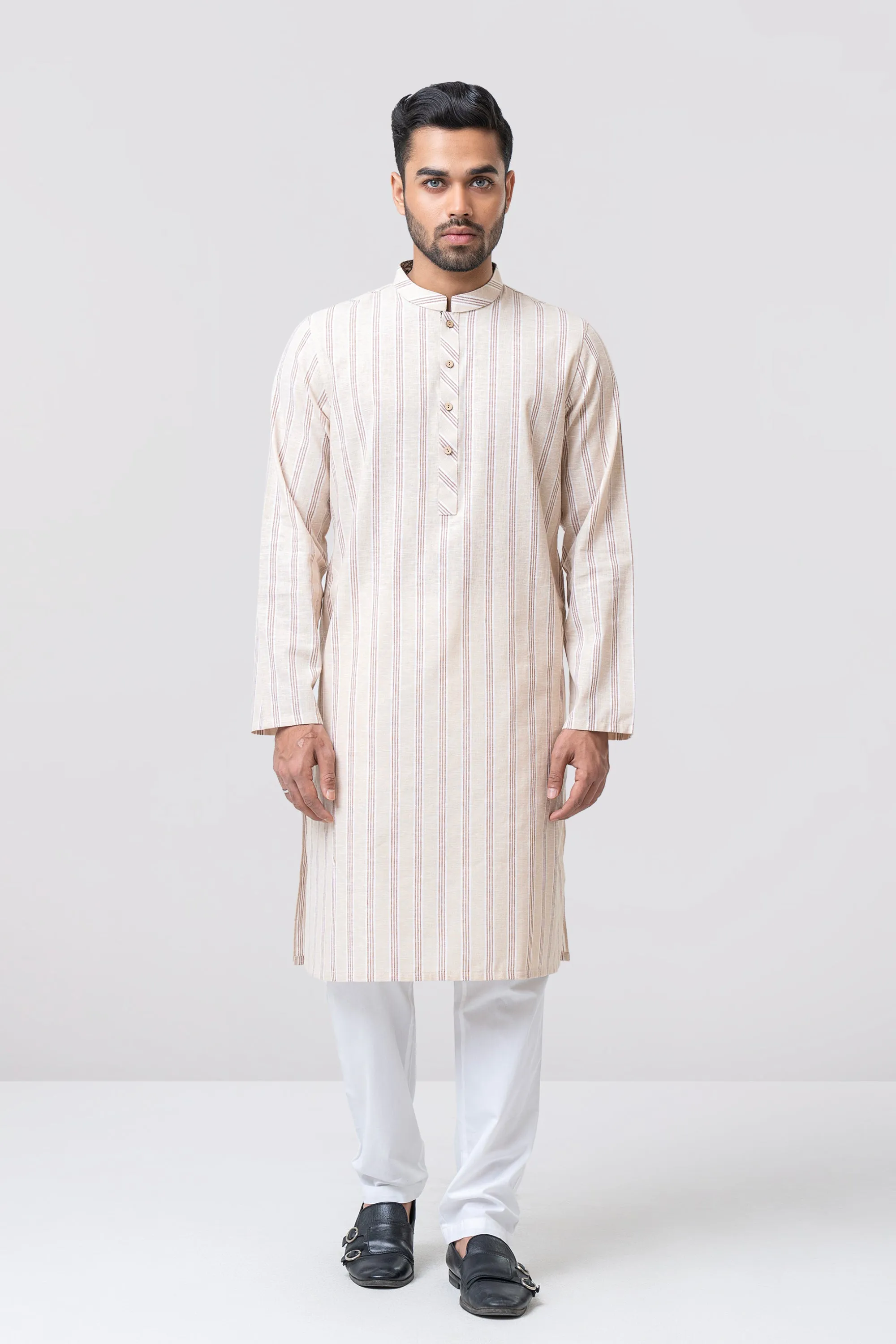 Beige Cotton Kurta